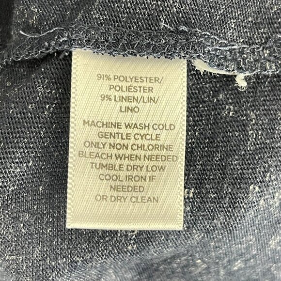 LOFT Blue Smocked Off The Shoulder Dress Womens Long Sleeve Pullover Size‎ SP - Picture 11 of 16